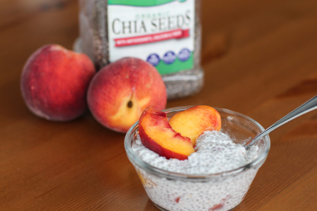 Peaches 'n cream chia seed pudding