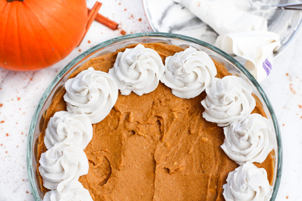 top view of pumpkin pie trifle