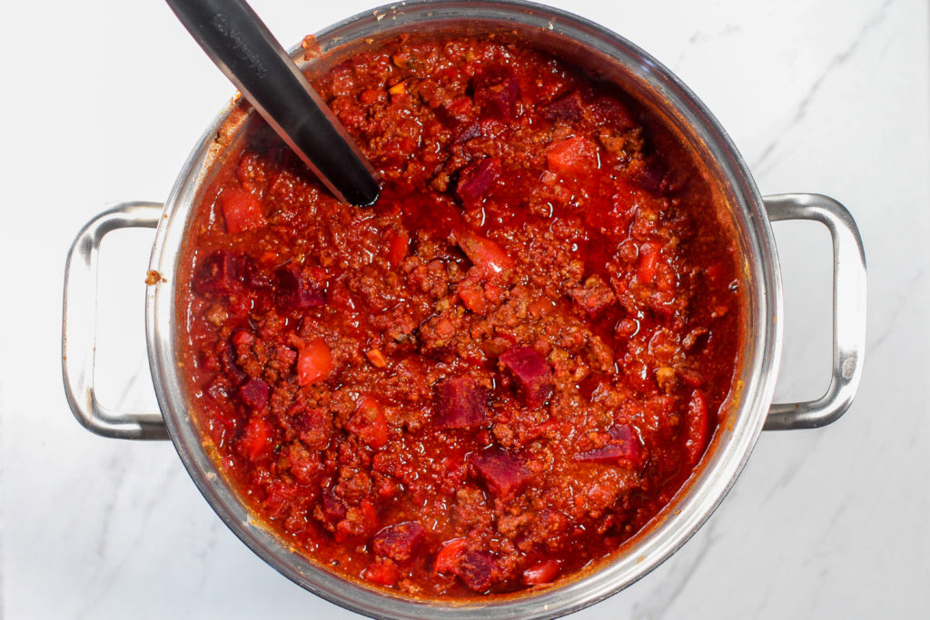 large pot of superfood chili