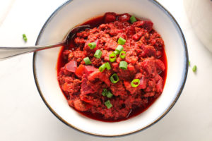 bowl of superfood chili with spoon