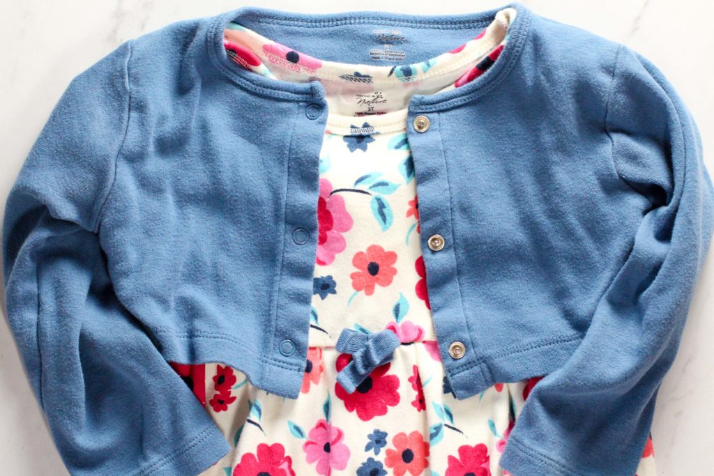 non-toxic kids clothing dress and cardigan from touched by nature