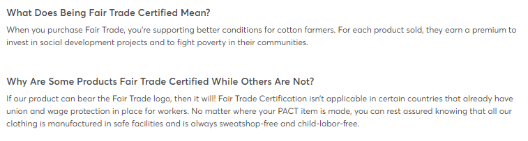 Pact fair trade