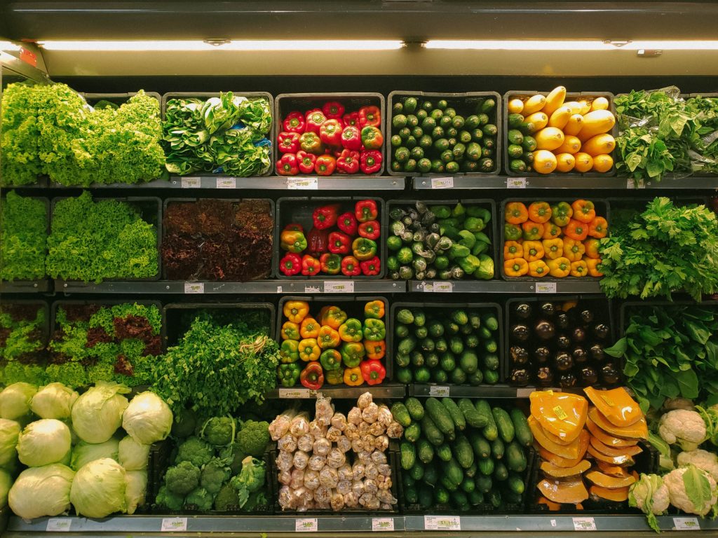 produce in grocery store