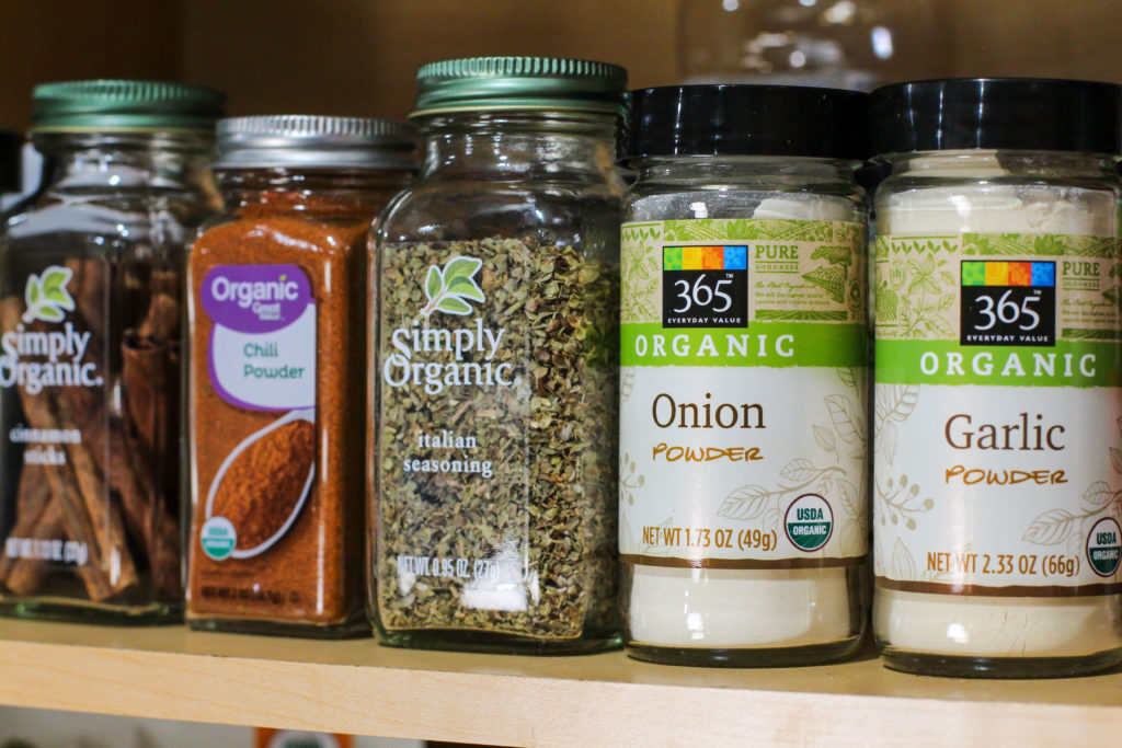 healthy organic spice shelf