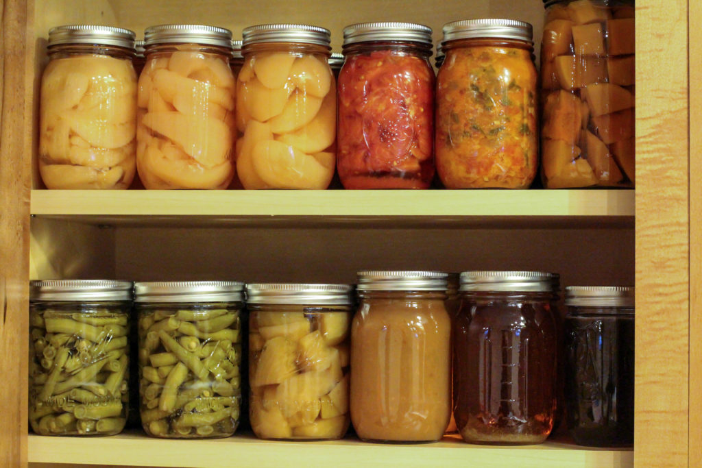 home canned produce for healthy shelf-stable food options