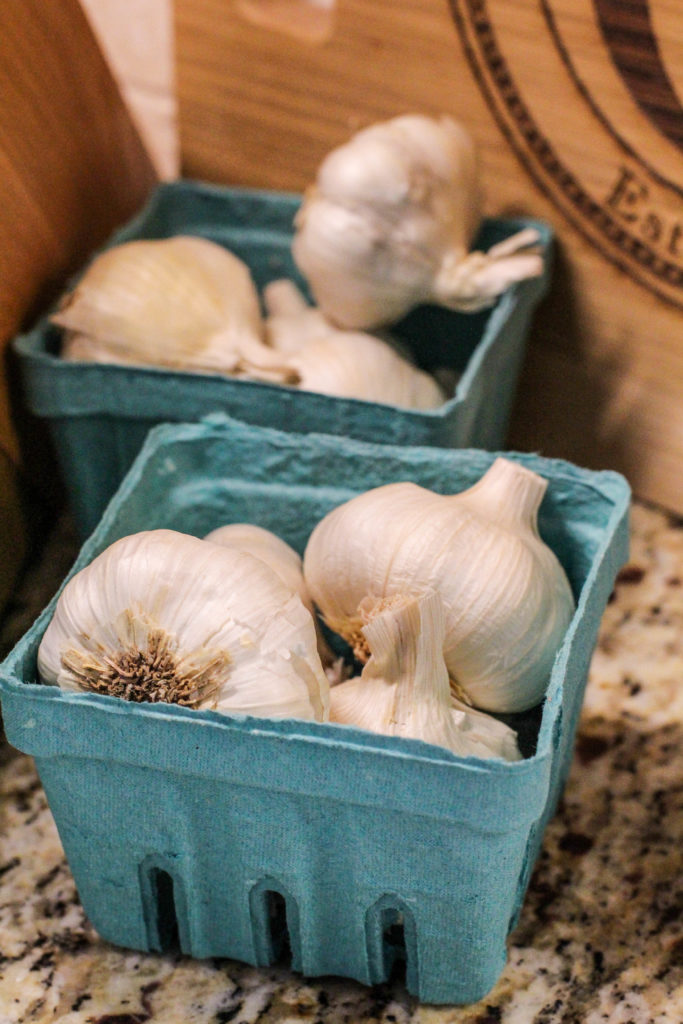 container of shelf-stable garlic