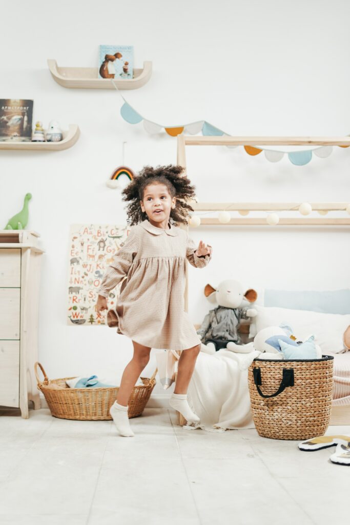 girl dancing in her room