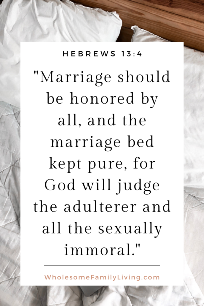 Illustrating problem #2 with God's design for marriage using verse Hebrews 13:4 with bed in the background