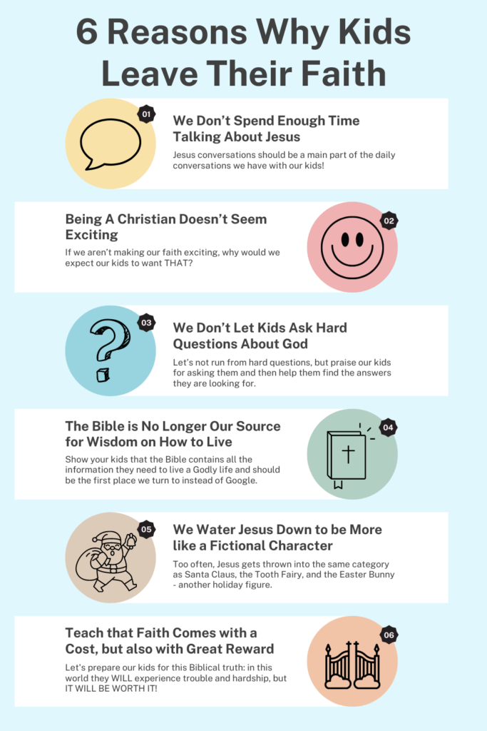 6 Reasons why kids leave faith graphic